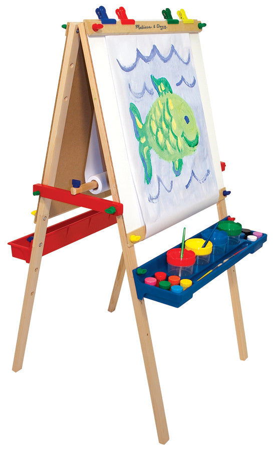 Easel and Accessories - Deluxe Wooden Standing Art Easel